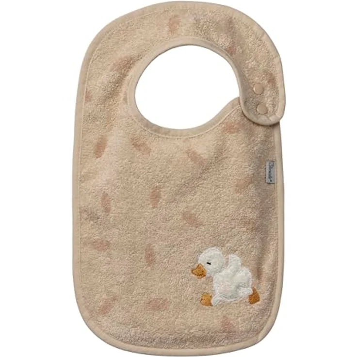 Sterntaler Lätzchen aus Jacquard Frottee mit seitlichem Druckknopf und Motiv Ente Edda Lou, niedliche Applikation, Blau – Bild 1