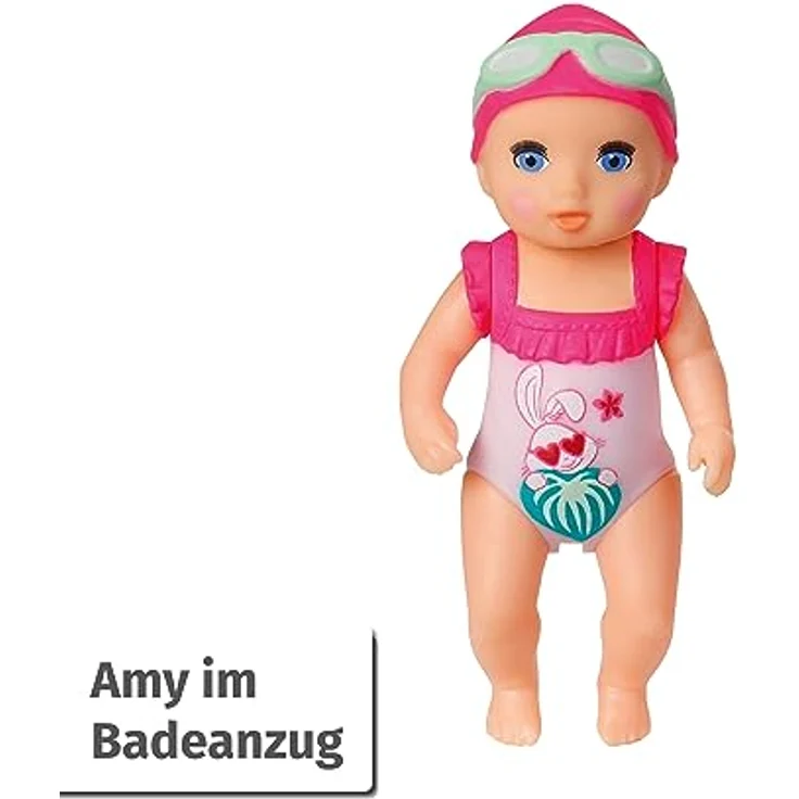 BABY born Minis, Minipuppe mit Badewanne, Spielset mit Bathtub, 7cm große Puppe Amy mit Badewanne und Bade Ente, 906101, Zapf Creation – Bild 3