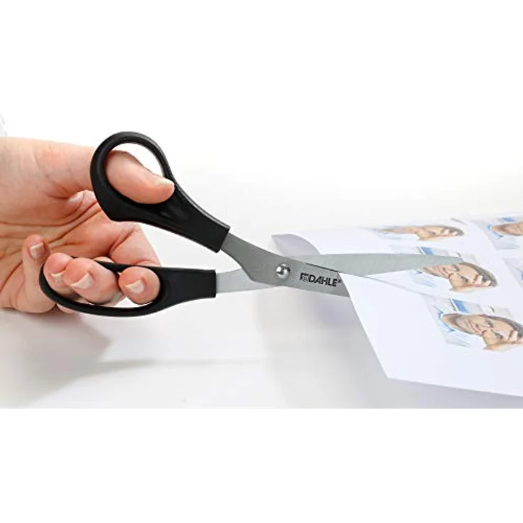DAHLE Papierschere 54418, 20 cm, für Linkshänder mit Comfort-Grip, blau/silber/schwarz – Bild 3