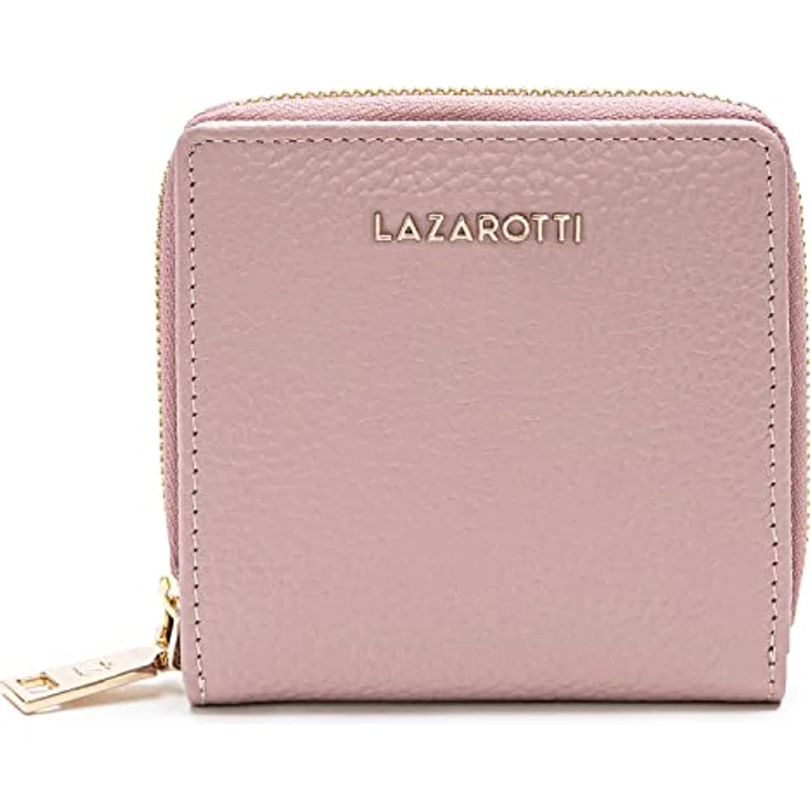 Lazarotti Bologna Leather, Kinderportemonnaie aus genarbtem Leder mit 2 Münzfächern und 6 Kartenfächern, schwarz – Bild 1