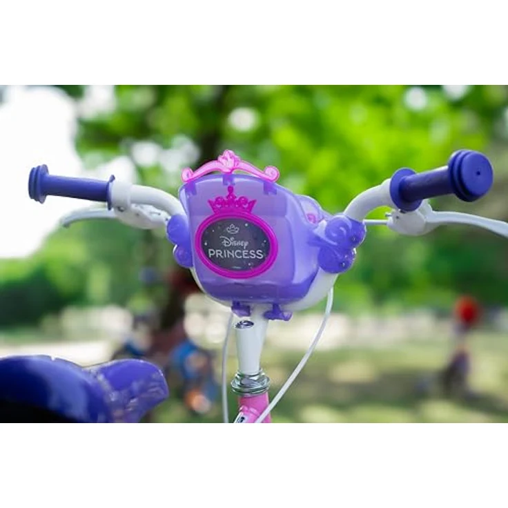 Huffy Disney Princess Kinderfahrrad, 12 Zoll, rosa mit abnehmbaren Stützrädern und Puppenträger – Bild 5