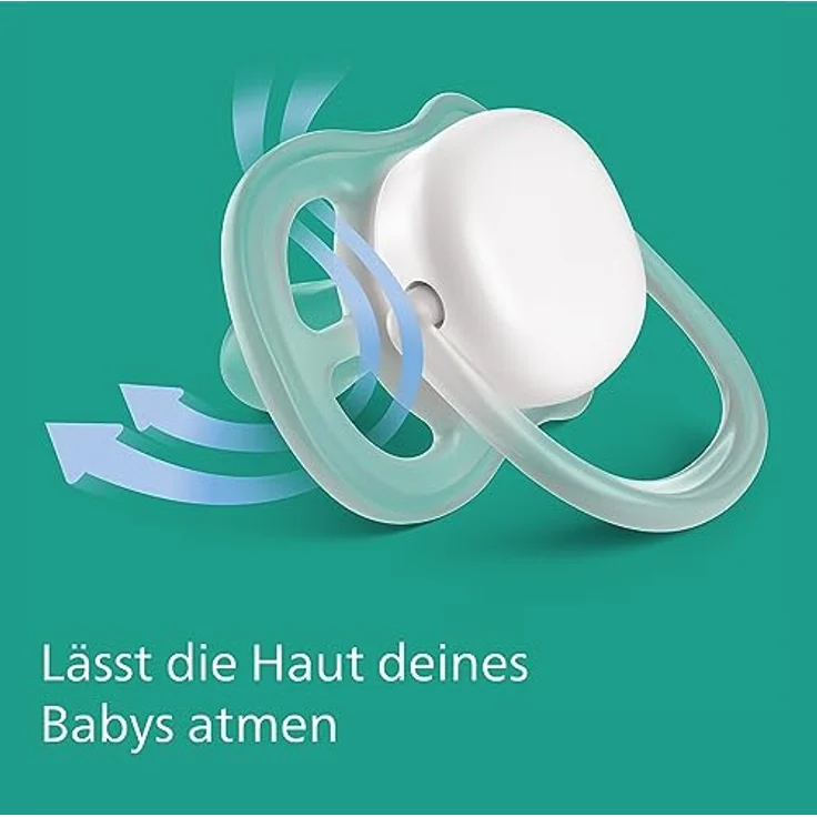 Philips Avent ultra air Schnuller - 2er Pack, BPA-freier, atmungsaktiver Schnuller für Babys von 0-6 Monaten, inklusive Transport- und Sterilisationsbox, Sonne/Regenbogen (Modell SCF085/59) – Bild 2