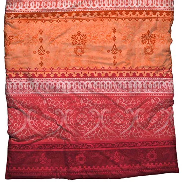 Casatex Bettwäsche Indi Satin orange-rot 100% Baumwolle 155x220cm (80x80cm) – Bild 3