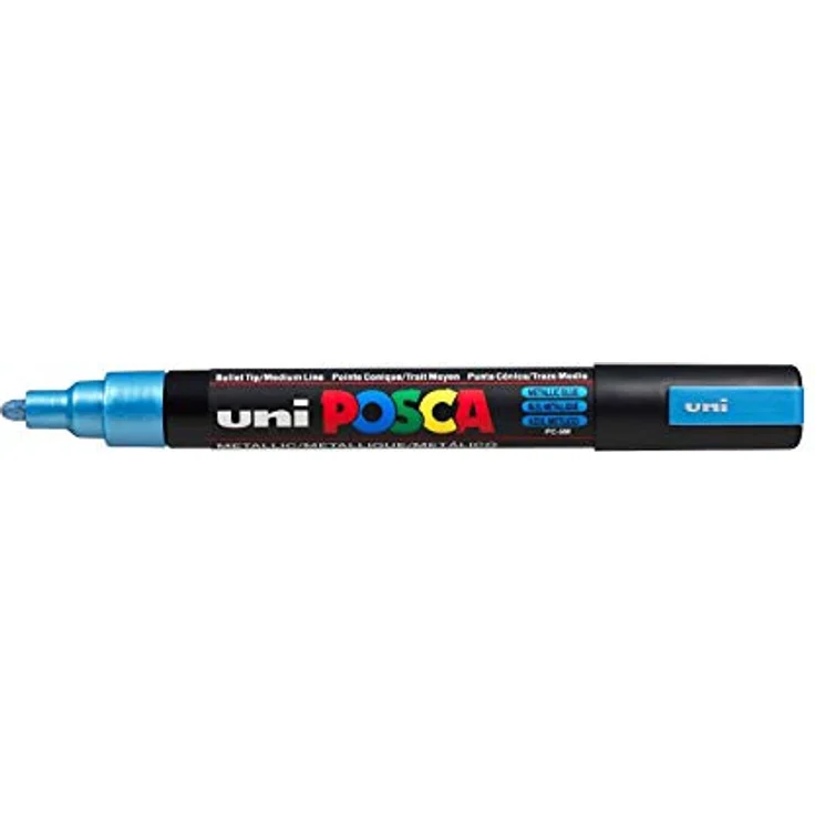 uni-ball 182520 - POSCA Marker mit mittelfeiner Rundspitze, 8er Set, Metallic – Bild 2