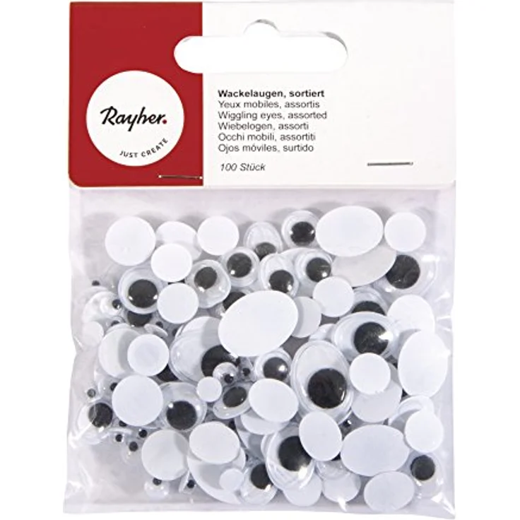 Rayher 8920900 Wackelaugen, sortiert, SB-Btl. 100 Stück – Bild 2