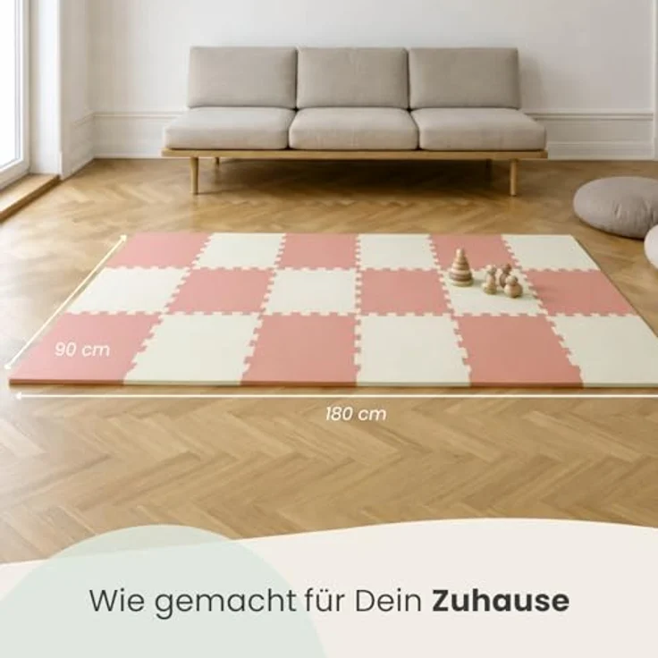 LittleTom Puzzlematte für Kinder, 18-teiliges Set in Pastellfarben, TÜV-geprüfte Spielmatte 30x30 cm, anti-allergen, wasserfest und abwaschbar für drinnen und draußen – Bild 8