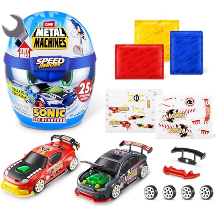 ZURU Metal Machines Speed Heroes Sonic the Hedgehog, Sammelfigur in verschiedenen Farben, ab 4 Jahren – Bild 3