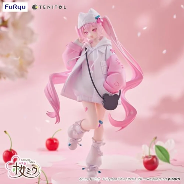 FuRyu Hatsune Miku Tenitol PVC-Statue Sakura Miku im Cool-Style [petit], 19 cm, detailreiche Sammelfigur mit frühlingshaftem Kirschblüten-Motiv – Bild 5