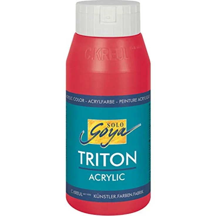KREUL Solo Goya Triton Acrylfarbe weinrot, 750 ml Flasche, schnell und matt trocknend, wasserbasis, studioqualität, vielseitig einsetzbar, gut deckend und ergiebig – Bild 1