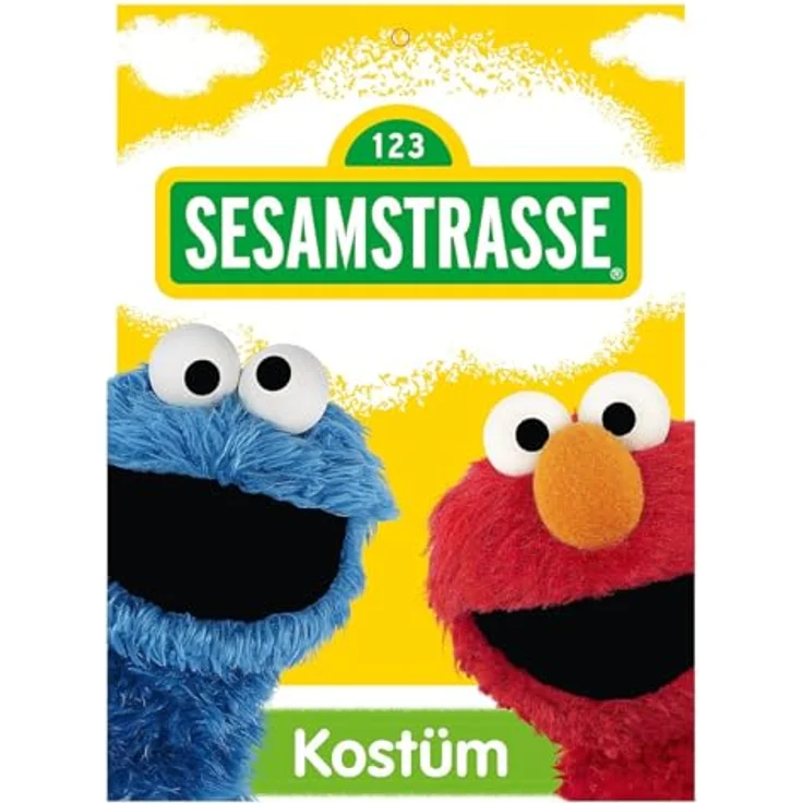 Maskworld Die Sesamstrasse Elmo Kinderkostüm, knallroter Kapuzenoverall mit Reißverschluss und angenähten Handschuhen, Größe 134-140 – Bild 7