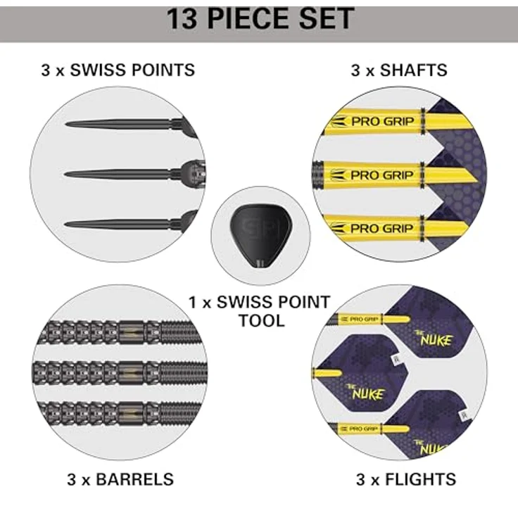 Target Darts Luke Littler G1, 23G Steel Tip Dartpfeile Set mit 90% Wolfram und Swiss Point Technologie, Schwarz – Bild 5