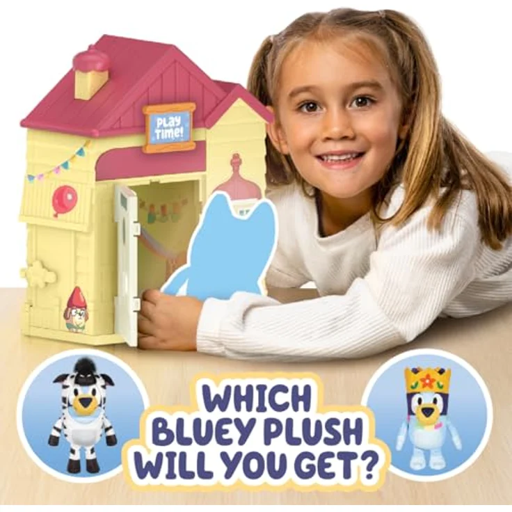 BlueY Bluey Play Date Plüsch Überraschung, Haus mit Aufklebern dekorieren, Plüschstil variiert – Bild 2