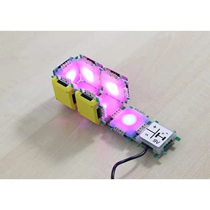 ALLNET brickrknowledge 7 Color Light Set, LED-Birnen in Blau, Grün, Orange, Rot, warmweiß, Gelb, inkl. Netzteil, 28 Bauteile – Bild 5