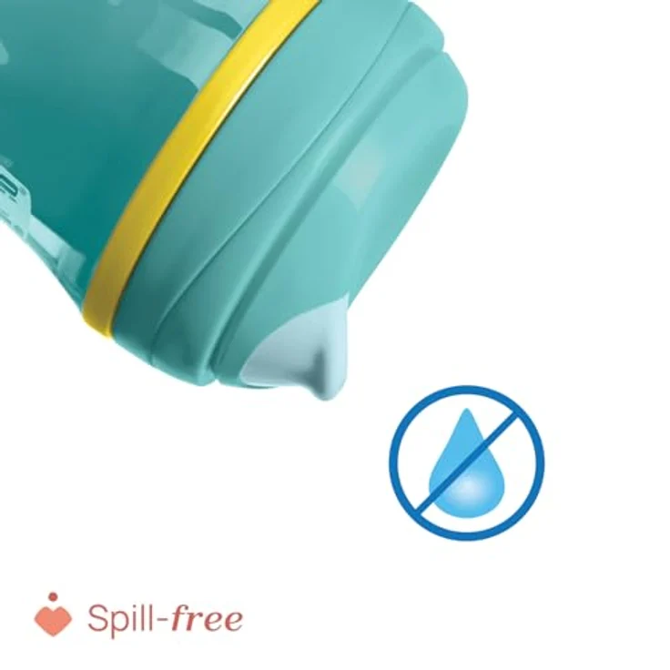 Chicco Active Tropffreier Trinklernbecher 266 ml, ergonomische Tülle, isolierte Thermoskanne, BPA-frei, Hellblau – Bild 5