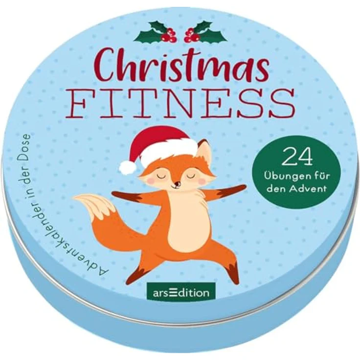 Ars Edition Adventskalender in der Dose, Christmas Fitness mit 24 Übungskarten für Home-Workouts – Bild 1