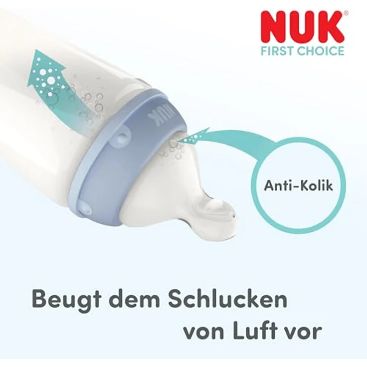 Nuk 8-tlg. Perfect-Start-Set PP First Choice Plus, Babyflaschen mit Temperature Control, Wal, 0-6 Monate – Bild 3