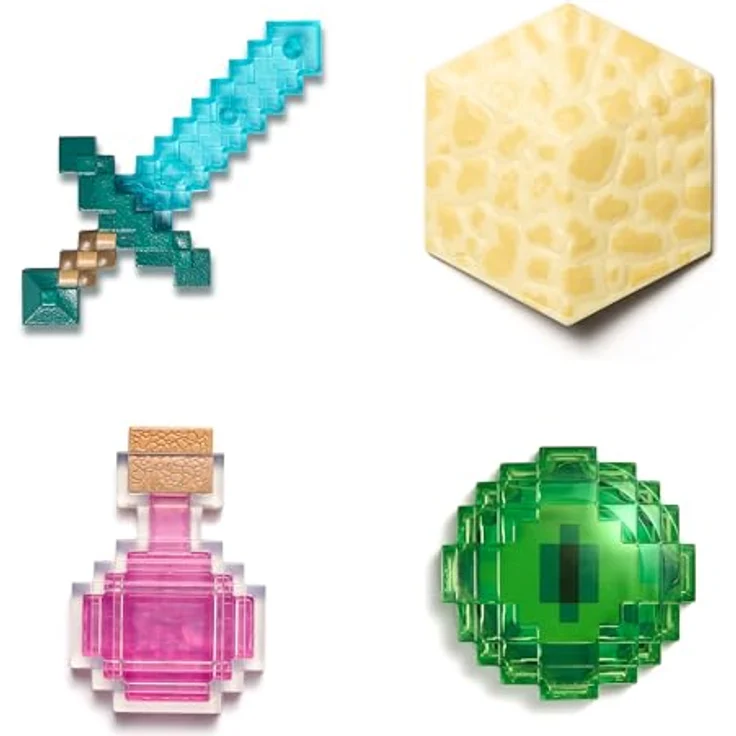 Noble Collection Minecraft Loot Chest The End, 10 cm Beutetruhe mit Diamantschwert, Endstein, Drachenatem-Flasche und Auge von Ender – Bild 3