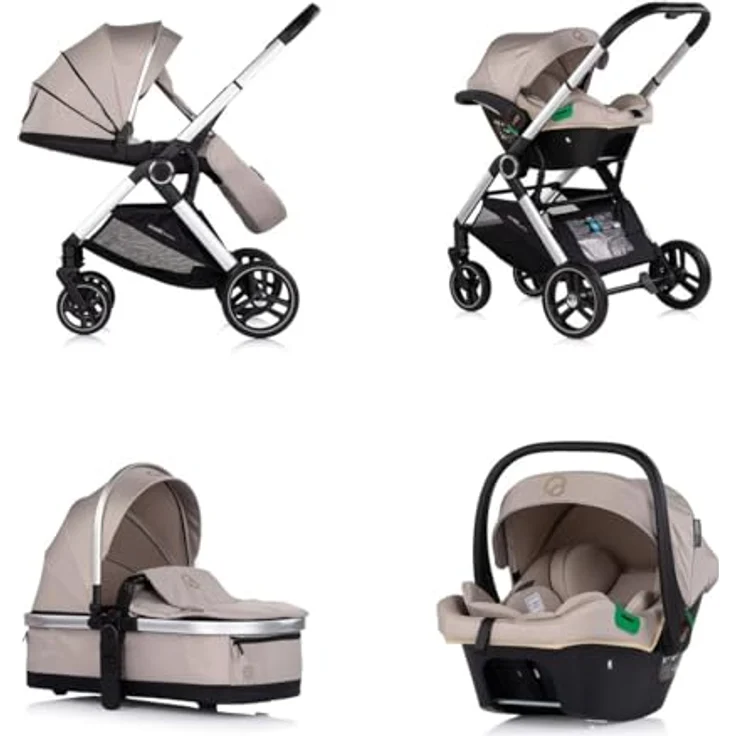 Chipolino Euphoria 3in1 Kombikinderwagen, umbaubar und klappbar, beige – Bild 5