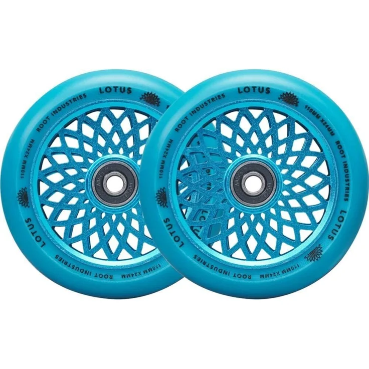 Root Industries Lotus Stunt-Scooter Rollen 110mm, Radiant Blau, perforierter Kern, leicht und hochpräzise Lager