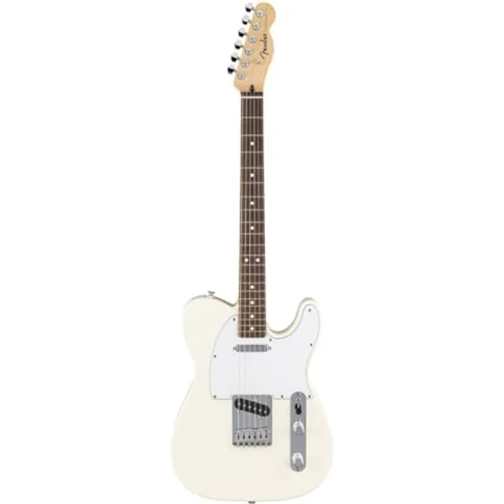 Fender Standard Telecaster, Elektrische Gitarre mit Modern C-Hals und Durchgehender-Saiten-Brücke, Olympic White