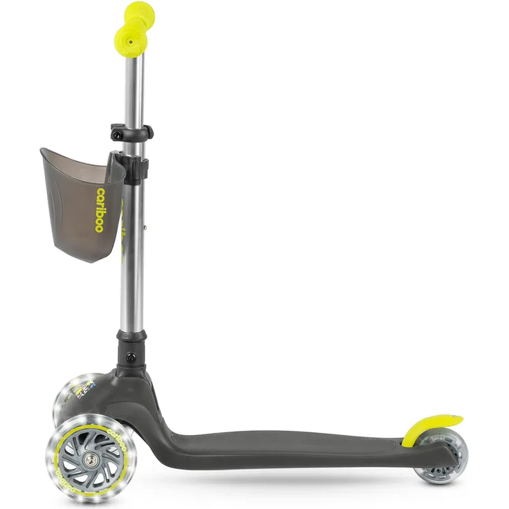 CARIBOO Cariboo Ghost, Dreirädriger Klapproller mit LED-Rollen, leuchtend im Dunkeln, für Kinder von 2 bis 5 Jahren