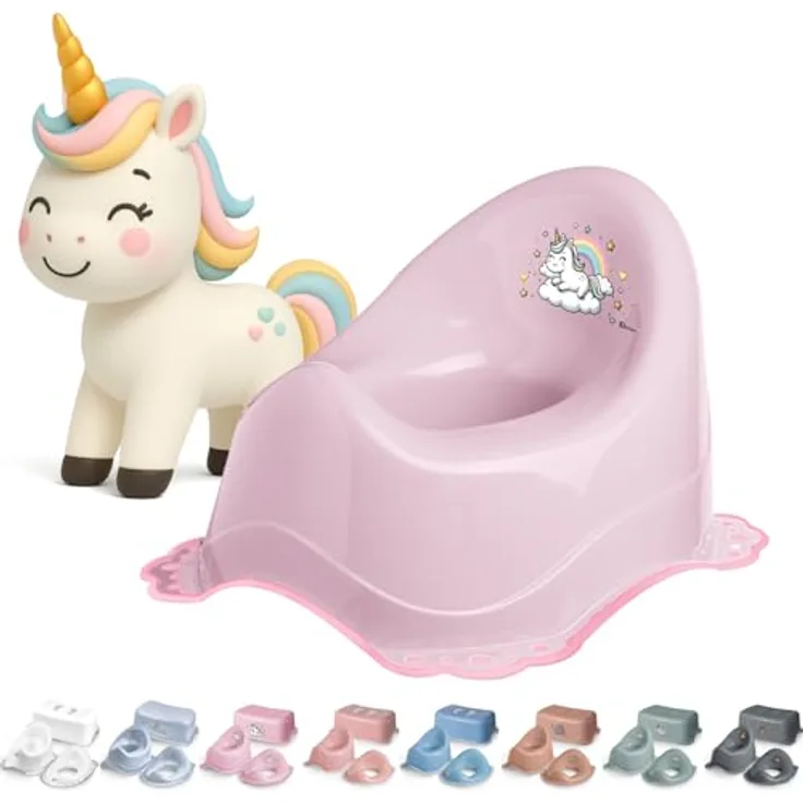 DOCARI Kinder Töpfchen Einhorn pink, ergonomische Toilettentrainer für Kleinkinder, leicht & tragbar, bis 30 kg, ideal für Töpfchentraining ab 1 Jahr