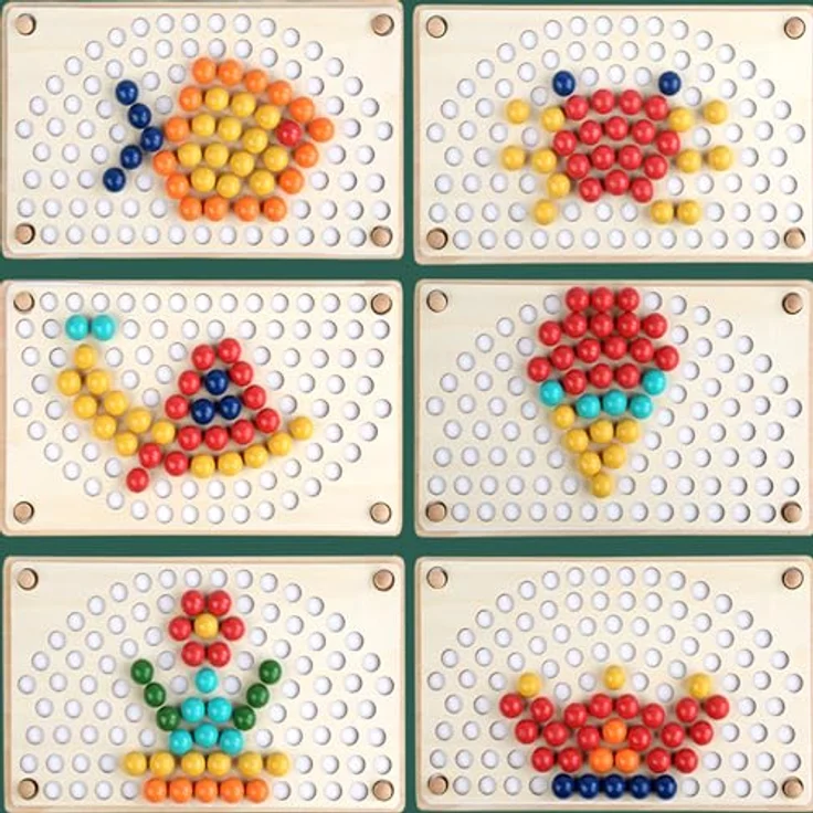 MARAYAN Montessori Spielzeug Holz für Kinder ab 3 Jahre-jagute-Puzzle zur Förderung von Motorik und Koordination-lernspielzeug-Regenbogen-Pädagogisches Holzspielzeug für Mädchen & Junge – Bild 6