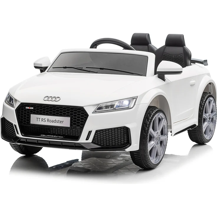 FCH Kinder Elektro Auto Audi TT RS Roadster mit Fernbedienung USB und Mp3 Anschluss 12V 7A.H Weiss - Authentisches Audi TT RS Roadster Modell, 2.4 GHz Fernbedienung, USB- und MP3-Konnektivität