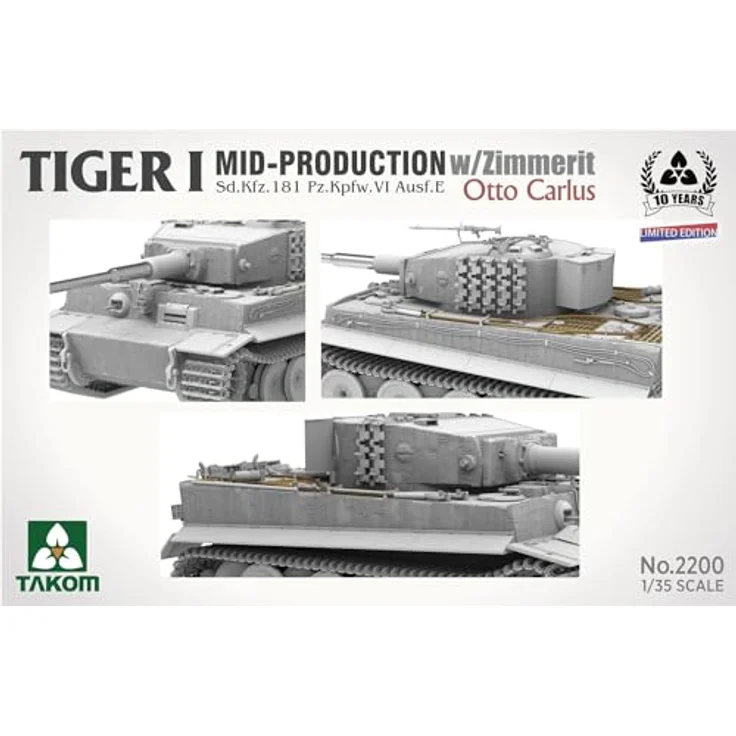 Takom Tiger I Mid-Production w/Zimmerit Sd.Kfz.181, Modellfahrzeug Otto Carius (limitierte Auflage) – Bild 3