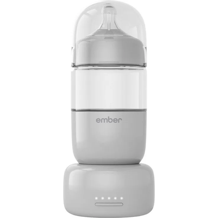 Ember Babyflaschenwärmer Baby Bottle - OmniCurrent™-Technologie, Smart Warming Puck, grau