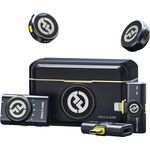 Hollyland Lark M2 Wireless Lavalier Mikrofon (2TX+3RX) für Kamera, iPhone, Android, PC, 48kHz/24 bit Hi-Fi Audio 40H Dauer 300m Reichweite, ENC Antischall Ansteckmikrofon kabellos für Vlog YouTube