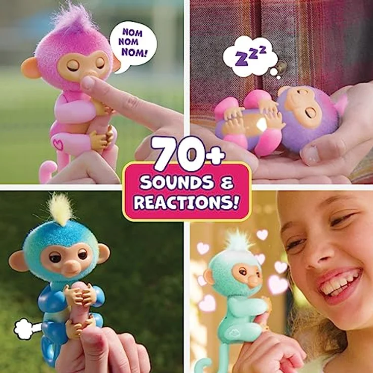 Fingerlings Monkey Blue Leo - Interaktives Äffchen mit Ton-, Bewegungs- und Berührungsreaktionen – Bild 4