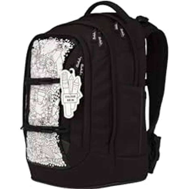 Satch Schulrucksack Pack, A4-tauglich mit gepolstertem Laptopfach und verstellbarem Tragesystem, Schwarz – Bild 3