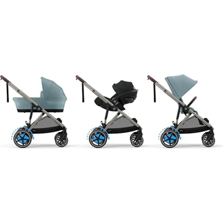 Cybex eGazelle S, Kinderwagen mit E-Antrieb, Wiegefunktion und großer Traglast, schwarz – Bild 7