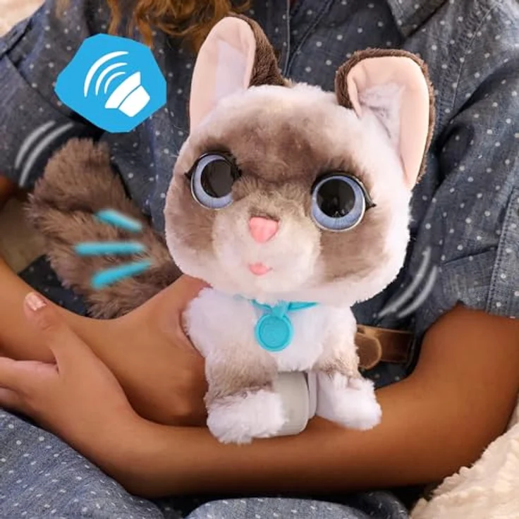 Hasbro Furreal Friends Wag-a-Lots Kitty, Interaktiver Roboter-Kater mit Leine, rosa, 20 cm, für Kinder ab 4 Jahren – Bild 5