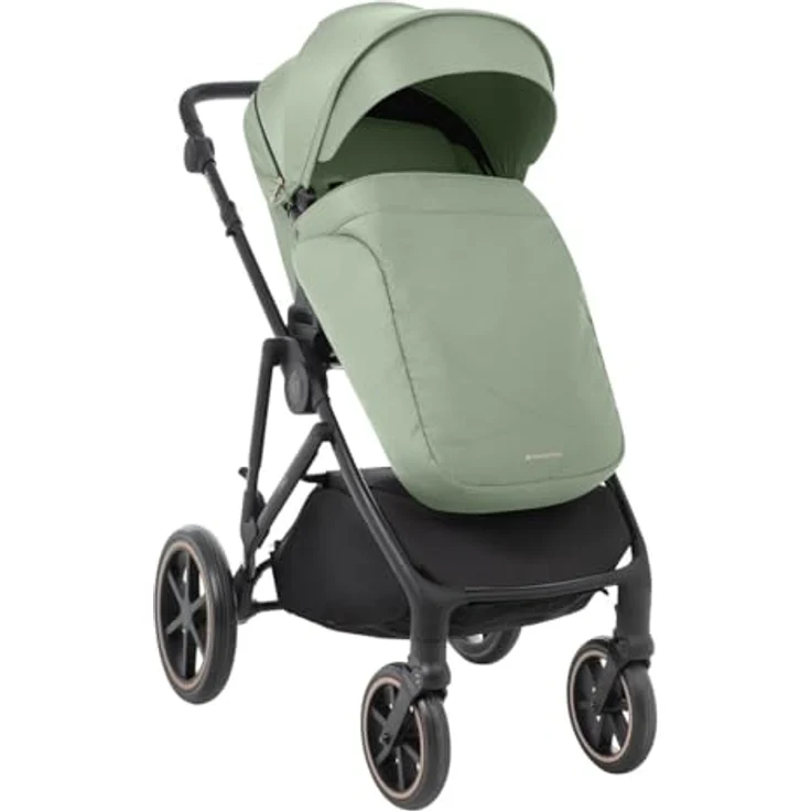 Kikkaboo Thea 2 in 1 Kinderwagen, EVA-Räder, verstellbarer Schiebegriff, tragbare Babywanne, grün – Bild 3