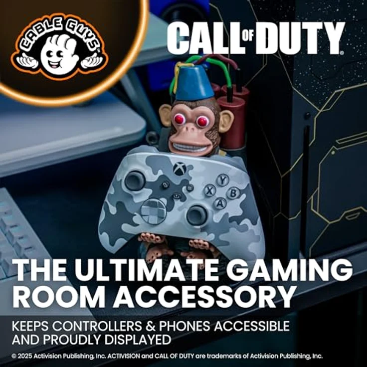 Cableguys Call of Duty Monkey Bomb Controller Halter & Handy Ständer, Gaming Zubehör für Xbox-, PlayStation- & Standard-Controller, ca. 21,5 cm hoch, offizielles Activision-Merchandise – Bild 3
