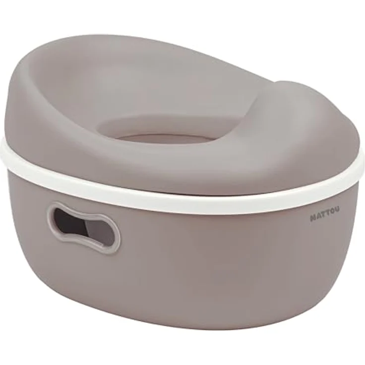 Nattou Babytopf 3in1, Töpfchen + Hocker + Toilettensitz für Kinder, Ideal für Toilettentraining, Ca. 34 cm, Ab ca. 18 Monate bis ca. 4 Jahre, Farbe Taupe, Material ABS/EVA – Bild 3