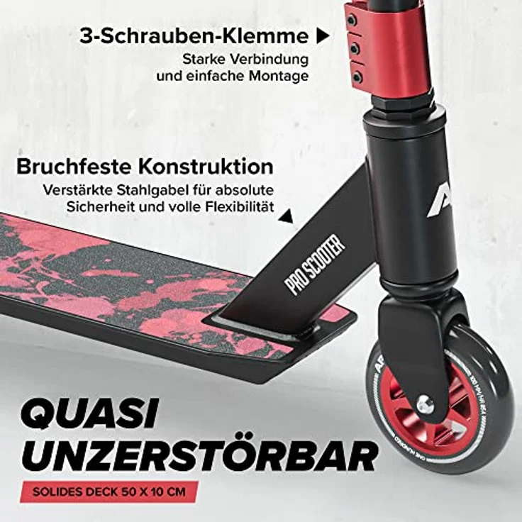 Apollo Stunt Scooter - Genius Pro | Robuster Kinder mit ABEC 9 Kugellager | Top Trick Roller, Tretroller, Starker Stuntroller | ab 6 Jahre | perfekt auch als Cityroller – Bild 4