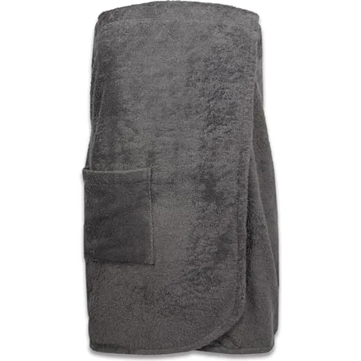 Zollner Bademantel, Anthrazit, Textil, Gr. L/XL, Oeko-Tex® Standard 100, saugfähig und mit Klettverschluss