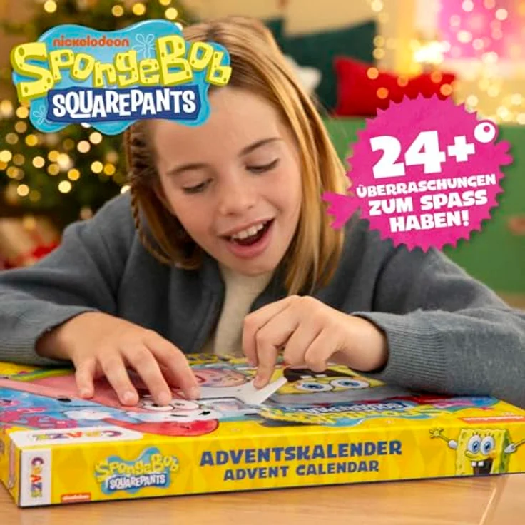 CRAZE SpongeBob Schwammkopf Adventskalender 2025, Spielzeug-Adventskalender mit 24 Überraschungen, inklusive 4 3D-Figuren und Schulsachen für Jungen und Mädchen – Bild 2