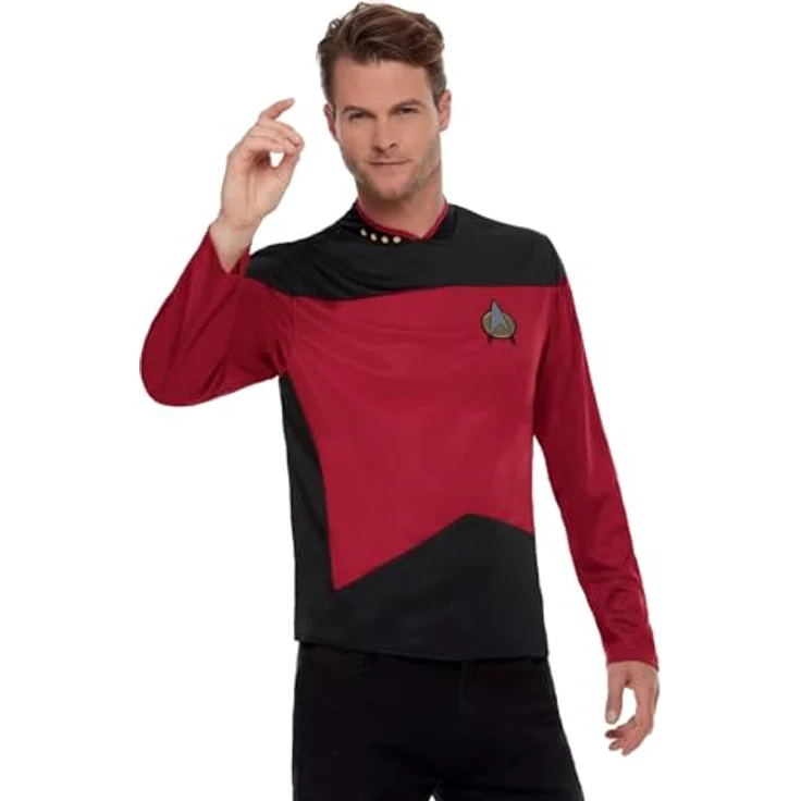 Smiffys Star Trek, The Next Generation Command Uniform, Herren, Oberteil Größe 42"-44", schwarz – Bild 1