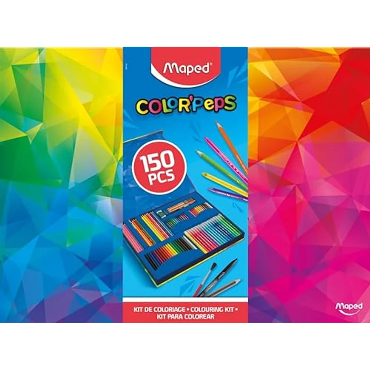 Maped - Schulmaterial - 150-teiliges Farbset - Color'Peps Infinity Collection - Tragbares Federmäppchen - Enthält mehrere Malutensilien - Hält 10 Mal länger - Große Auswahl an Farben – Bild 4
