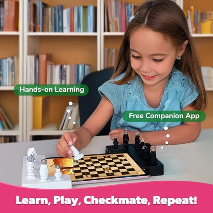 PlayShifu Tacto Chess, Lernspiel mit digitalen Spielmodi, zwei Rahmen und 12 Figuren, kompatibel mit Tablets ab 7 Zoll – Bild 4
