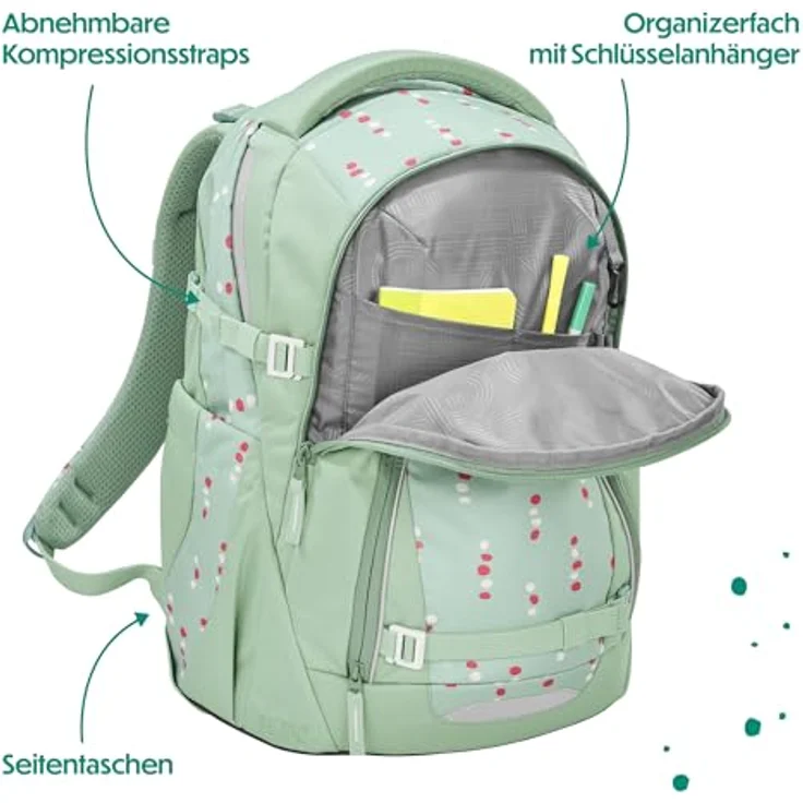 coocazoo Schulranzen MATE Dancing Dots, ergonomisch, Easy-Grow-System, für Körpergrößen 135-180 cm, 30 Liter – Bild 8