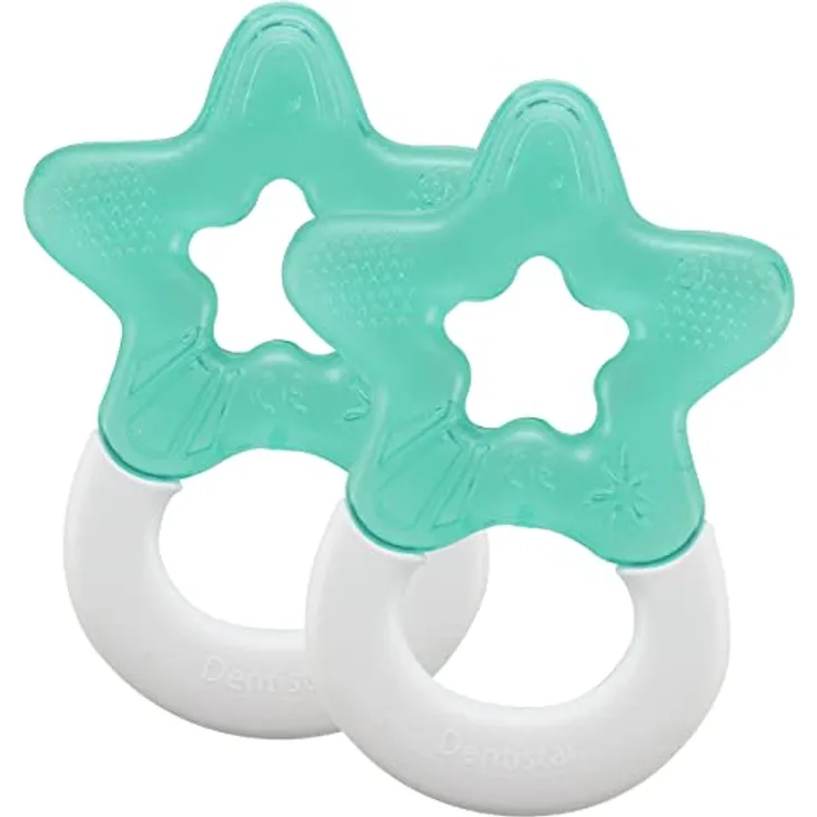 Dentistar Kühlbeißring 2er-Set – Beißring Baby ab 3 Monate – Kühlende Zahnungshilfe und Beißspielzeug für Babys und Kleinkinder - BPA frei - Mint