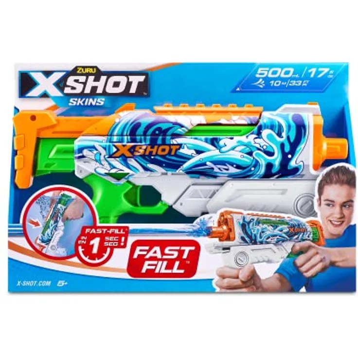 Zuru XSHOT 11854 Wasserpistole, Schnelles Aufladen in 1 Sekunde, Reichweite bis zu 10 Meter