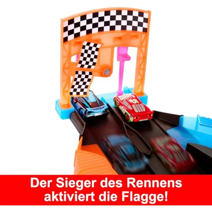 Mattel Disney Pixar Cars GITD TRACK SET, Neonrennen-Spielset mit leuchtenden Rennautos von Lightning McQueen und Jackson Storm, ab 4 Jahren – Bild 6