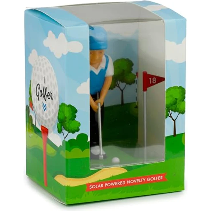 Puckator Golfspieler Solar Wackelfigur, grün/blau, 100 % Kunststoff, ca. 6 x 12,5 x 7 cm, in Geschenkverpackung – Bild 2