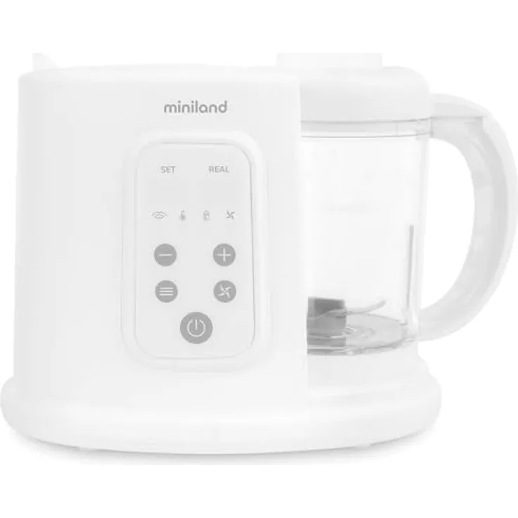 Miniland Chefy 6, Multifunktionale 6-in-1-Küchenmaschine für Babynahrung: Sterilisieren, Flaschen erwärmen, dämpfen, dampfgaren, mixen und auftauen. in Weiß
